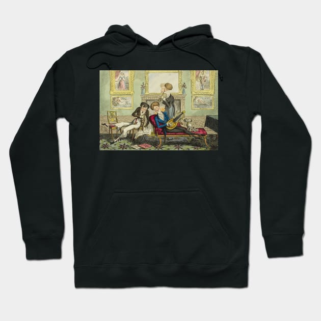 Humming Birds, or A Dandy Trio by George Cruikshank Hoodie by Classic Art Stall